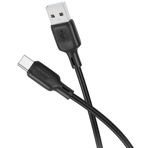 Дата кабель USB 2.0 AM to USB-C 3.0m silicone BX113 black BOROFONE (6941991115554) зображення 1