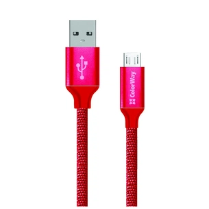 Дата кабель USB 2.0 AM to Micro 5P 1.0m 2.1А red ColorWay (CW-CBUM002-RD) зображення 1