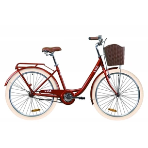 Велосипед Дорожник 26" LUX рама-17" St 2020 рубіновий, багажник + кошик (OPS-D-26-096) зображення 1