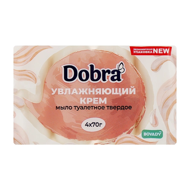 Твердое мыло Dobra Увлажняющий крем 4 x 70 г (4820195504154) - изображение 1