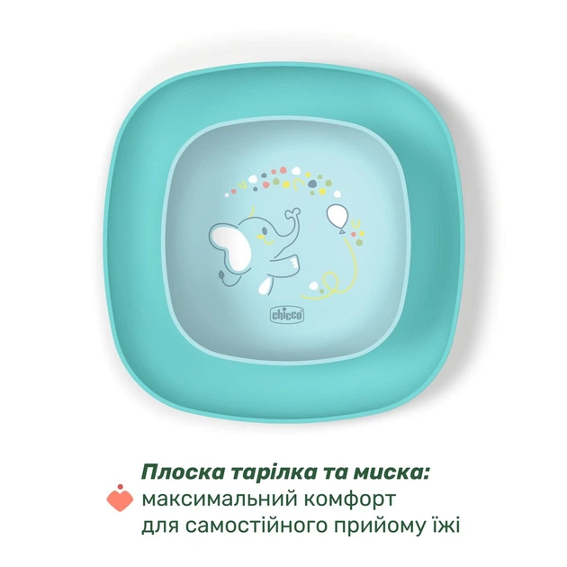 Набір дитячого посуду Chicco Set Pappa 12 м+ Блакитний (16201.25) - picture 2