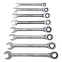 Ключ Sigma ріжково-накидний тріскачковий 8шт (8, 10, 12, 13, 14, 15, 17, 19мм) CrV satine (6010521) - зменшене зображення 2