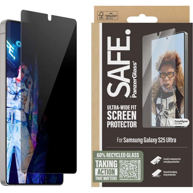 Скло захисне PANZERGLASS Privacy Samsung Galaxy S25 Ultra Ultra-Wide Fit (PG_SARPUWFG38488) - изображение 1