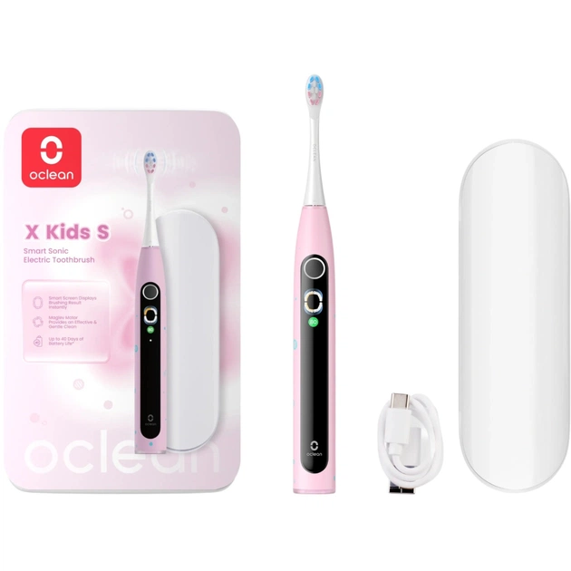 Електрична зубна щітка Oclean X Kids Set Electric Toothbrush Pink (6970810557220) - зображення 1