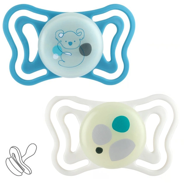 Пустушка Chicco Physio Light силіконова від 16 до 36 місяців 2шт. (люмінесцентна) (71086.40) - зображення 1