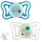 Пустушка Chicco Physio Light силіконова від 16 до 36 місяців 2шт. (люмінесцентна) (71086.40) - зменшене зображення 1