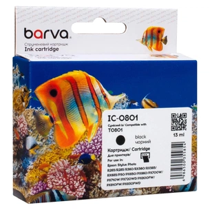 Картридж Barva Epson T0801 (C13T08014010/C13T08014011) 340ст, black (IC-0801) зображення 1