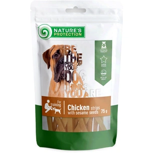 Ласощі для собак Nature's Protection Chicken strips with sesame 75 г (SNK46102) зображення 1
