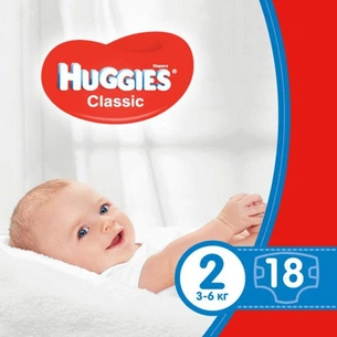 Підгузки Huggies Classic 2 Small 18 шт (5029053543055) зображення 1