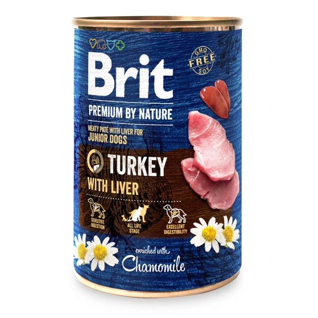 Влажный корм для собак Brit Premium by Nature с индейкой (8595602561803) - изображение 1