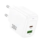 Зарядное устройство HOCO CS55A 1xUSB-C PD30W + 1xUSB QC3.0 white (6942007631549) - уменьшенное изображение 4