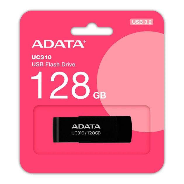 USB флеш накопичувач ADATA 128GB UC310 USB 3.2 Black (UC310-128G-RBK) - picture 4