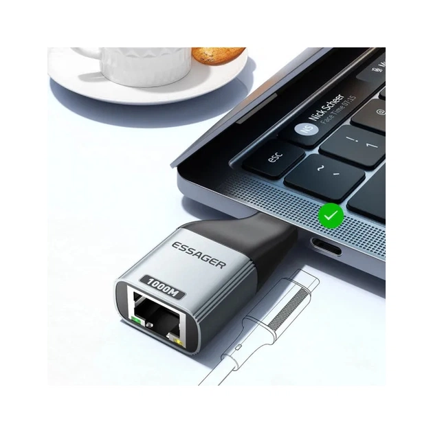 Перехідник USB-C to RJ45 1000Mbps Essager (EZJRJK-MJ0G-P) - picture 8