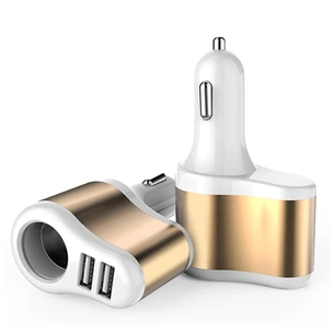 Зарядний пристрій XoKo CC-303 2 USB 2.1A Gold / White (CC-303-GDWH) зображення 1