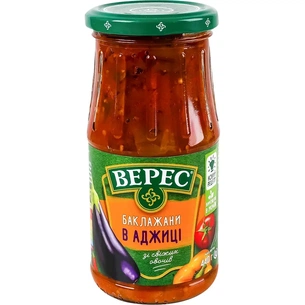 Овочева консервація Верес Баклажани в аджиці 440 г (4823105409013) picture 1
