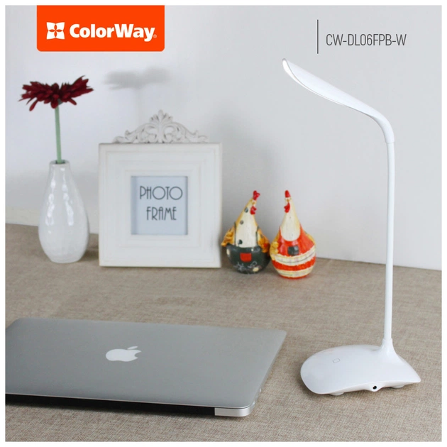 Настільна лампа ColorWay LED Portable & Flexible з вбудованим акумулятором 500mAh (CW-DL06FPB-W) - picture 4