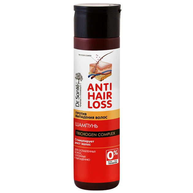 Шампунь Dr. Sante Anti Hair Loss для ослабленных и склонных к выпадению волос 250 мл (4823015936593) - изображение 1