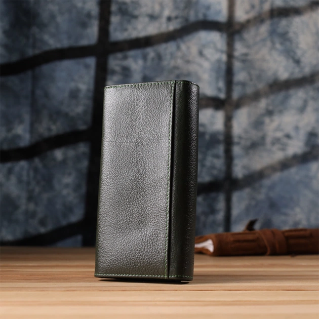 Гаманець ST Leather З натуральної шкіри Зелений (23066) - изображение 11
