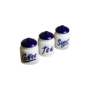 Емкость для сыпучих продуктов Vittora Set 3 пр White/Blue (VT-8103) изображение 1