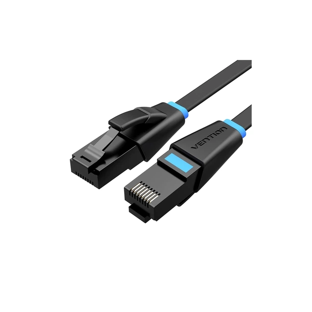 Патч-корд 3м, UTP cat 6 RJ-45 flat black Vention (IBJBI) - изображение 1