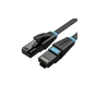 Патч-корд 3м, UTP cat 6 RJ-45 flat black Vention (IBJBI) - уменьшенное изображение 1