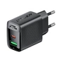 Зарядний пристрій Acefast 2xUSB 30W (USB-C+USB-A) Gan A98 Black (6974316283263) - зменшене зображення 1