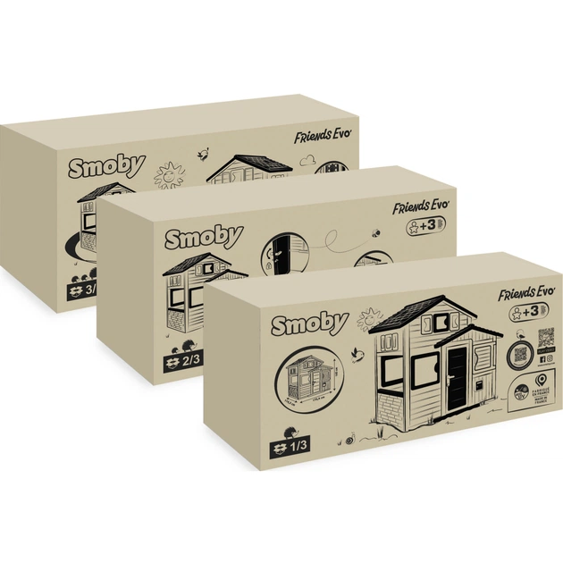 Ігровий будиночок Smoby Друзі Ево, з поштовою скринькою та вікнами (810204) - изображение 5