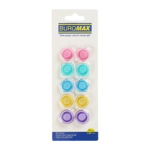 Магнит Buromax набор Пастель фигуры, 8 шт. 20 мм в упаковке (BM.0036) изображение 1