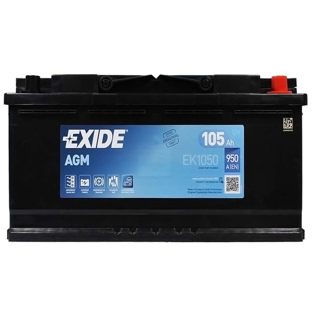 Акумулятор автомобільний EXIDE START-STOP AGM 105A (EK1050) - изображение 1