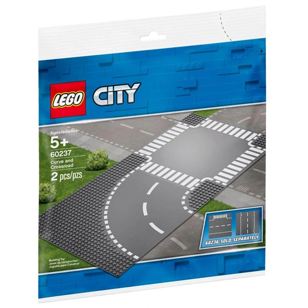 Конструктор LEGO City Поворот і перехрестя 2 деталі (60237) - зображення 1