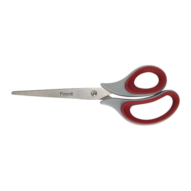 Ножницы Axent Duoton Soft, 21 см, gray-red (6102-06-А) - изображение 1