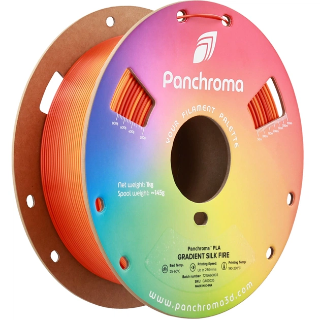 Пластик для 3D-принтера Polymaker PLA PANCHROMA GRADIENT 1,75mm 1kg SILK FIRE (CA03035) - зображення 1