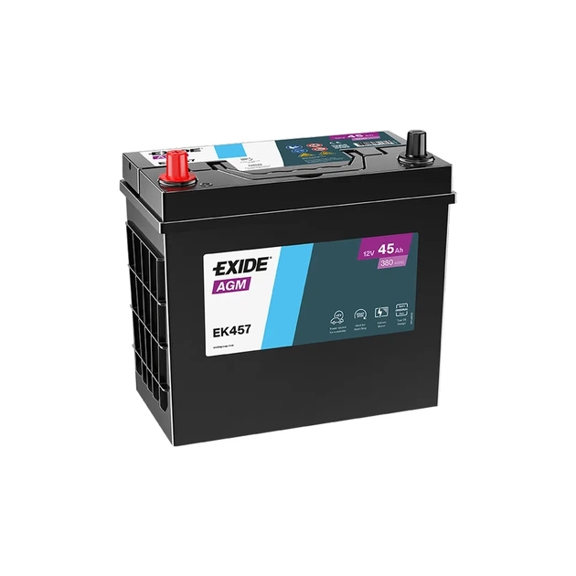 Акумулятор автомобільний EXIDE START-STOP AGM 45Ah ASIA (+/-) ТК (380EN) (EK457) - зображення 1