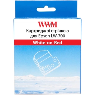 Стрічка для принтера етикеток WWM для Epson LW-700 24mm х 8m White-on-Red (WWM-SD24R) зображення 1