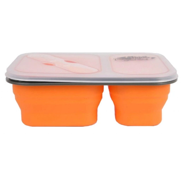 Набір туристичного посуду Tramp 2 відсіки силіконовий 900ml orange (TRC-090-orange) - зображення 1
