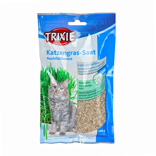 Ласощі для котів Trixie Насіння трави (ячмінь) 100 г (4011905042367) - зображення 1