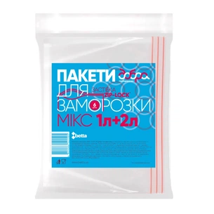 Пакети з застібкою Добра Господарочка для заморозки Мікс 1 л + 2 л 6 шт. (4820086521505) зображення 1