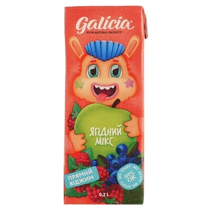 Сік дитячий Galicia Ягідний з м'якоттю із суміші плодів 200 мл (4820209563542) зображення 1