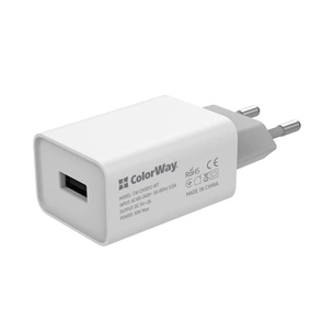 Зарядний пристрій ColorWay 1USB AUTO ID 2A (10W) (CW-CHS012-WT) зображення 1