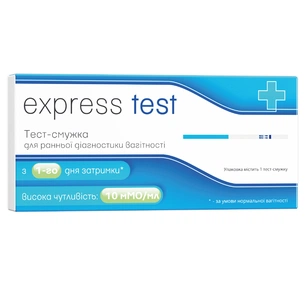 Тест на вагітність Express Test смужка для ранньої діагностики 1 шт. (7640162329712) изображение 1
