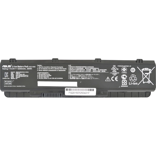 Акумулятор до ноутбука ASUS A32-N55 5200mAh 6cell 10.8V Li-ion (A41620) - зображення 1