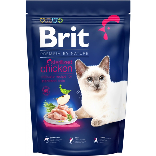 Сухой корм для кошек Brit Premium by Nature Cat Sterilised 1.5 кг (8595602553150) - изображение 1