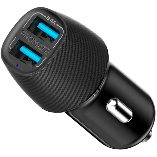 Зарядное устройство Promate 17W 2xUSB (voltrip-duo.black) - изображение 1