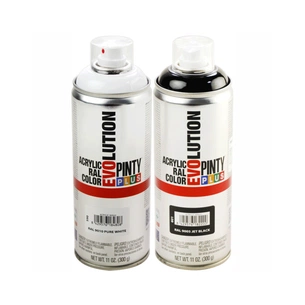 Фарба-аерозоль Pintyplus на водній основі Evolution Ral 9004 Біла, матова 400 мл (8429576184808) зображення 1