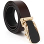 Ремінь Vintage З золотистою пряжкою автомат Коричневий (20323) - зменшене зображення 3