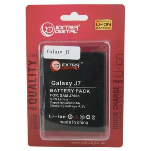 Акумуляторна батарея Extradigital Samsung Galaxy J7 J700H (3000mAh) (BMS6407) - изображение 5