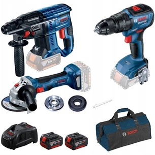 Набір електроіструментів Bosch GBH 180-LI + GSR 18V-50 + GWS 180-LI + 2xGBA 18V 5.0Ah і + GAL 1880 CV (0.615.990.M32) зображення 1