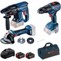 Набір електроіструментів Bosch GBH 180-LI + GSR 18V-50 + GWS 180-LI + 2xGBA 18V 5.0Ah і + GAL 1880 CV (0.615.990.M32) - зменшене зображення 1