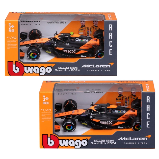 Масштабная модель автомобиля Bburago Автомодель - McLaren F1 MCL38 (2024), 1:43 (18-38214) - изображение 1