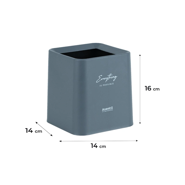 Кошик для паперів Axent Настільний контейнер для сміття, квадратний, сірий (2132-03-A) - picture 3